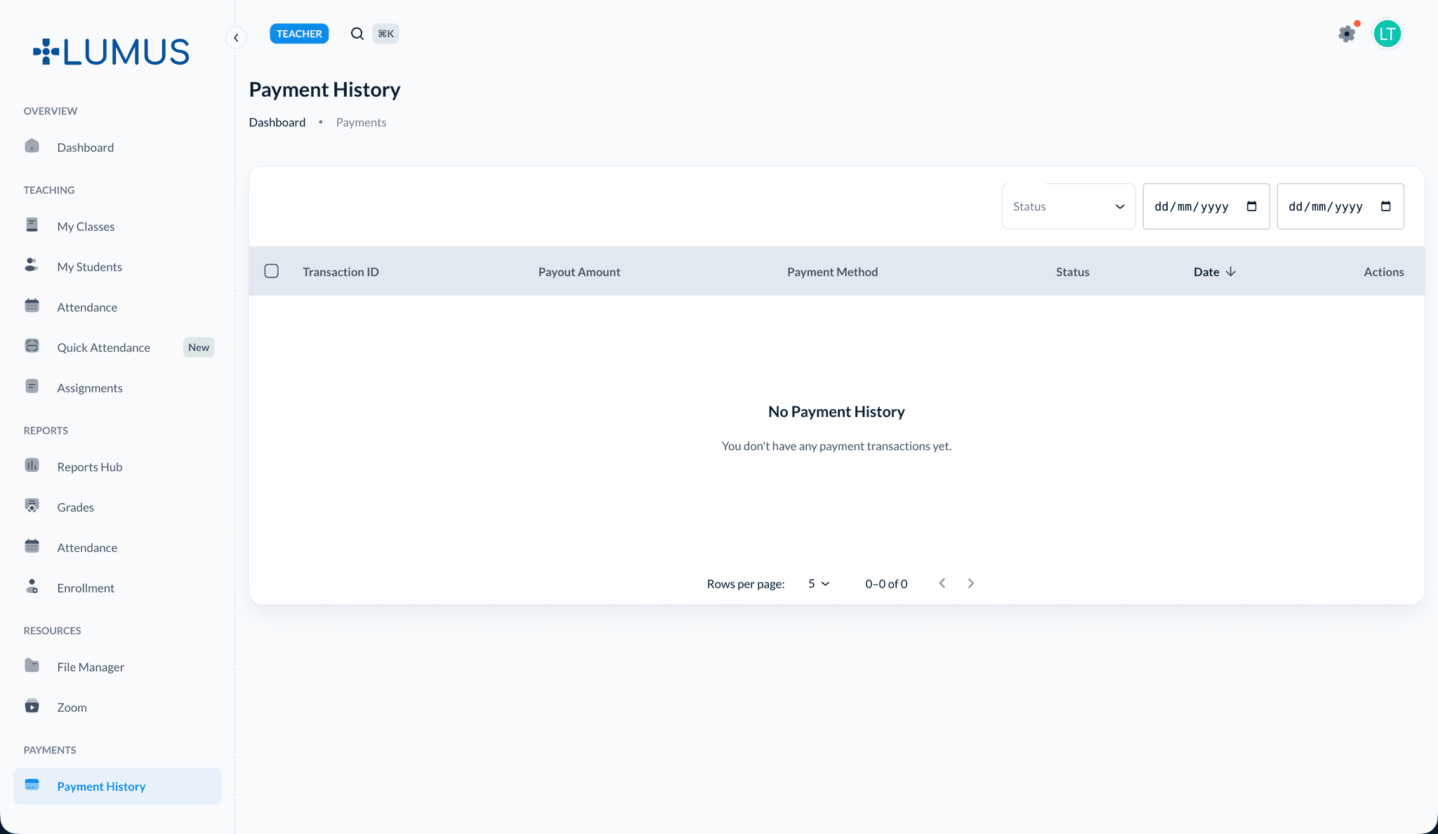 Payment History