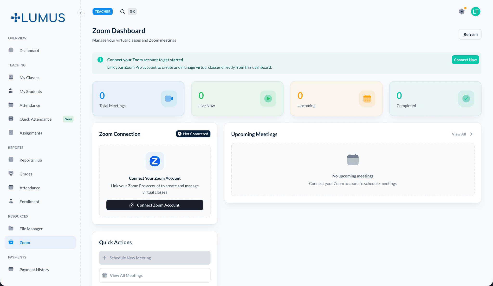 Zoom dashboard